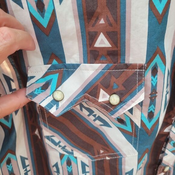 Rock & Roll Men's Modern Fit Denim Blue Long Sleeve Button Down Shirt Size XXL - Picture 7 of 14